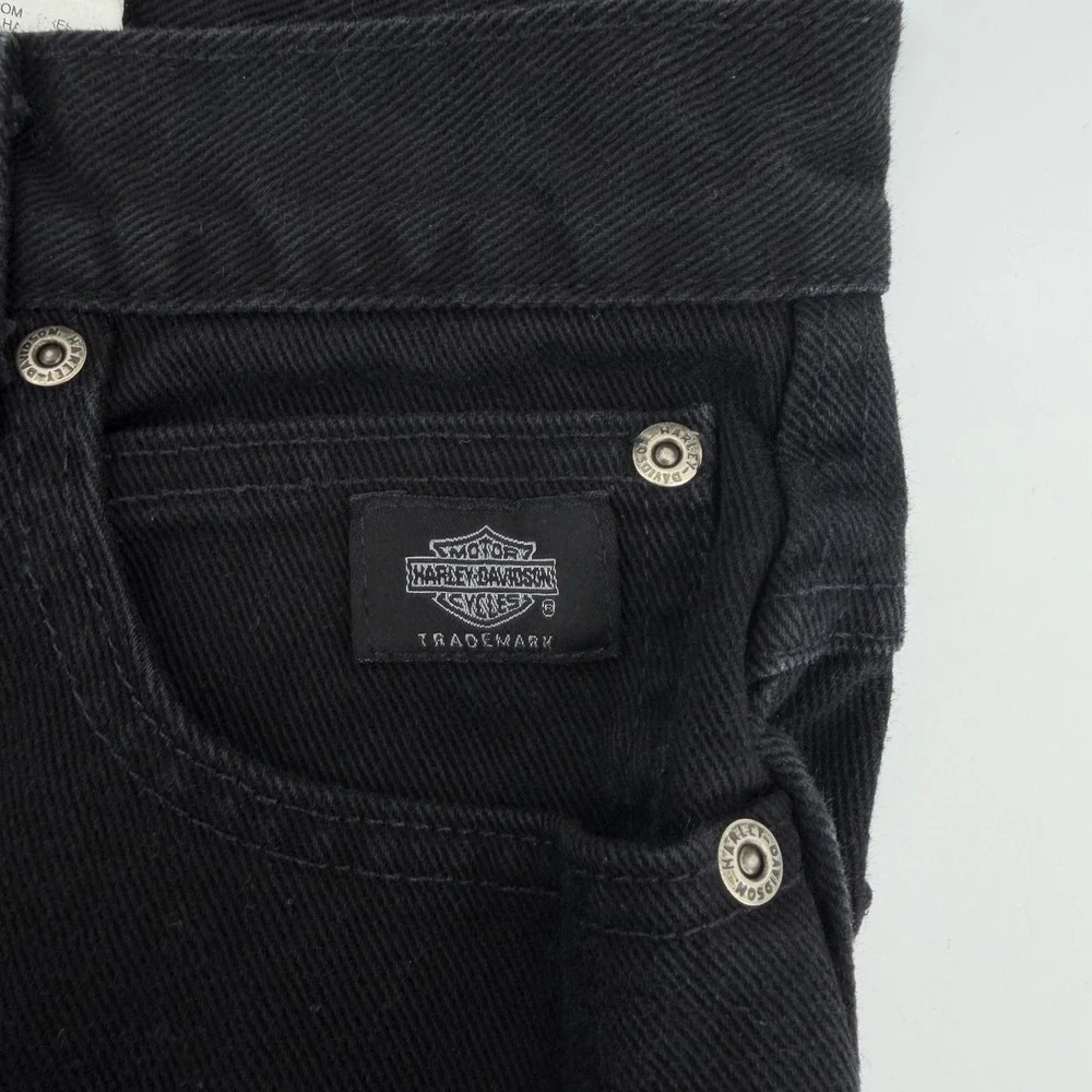 Harley-Davidson Jeans Women 8 PET Black Classic Straight High Rise Vintage 90s